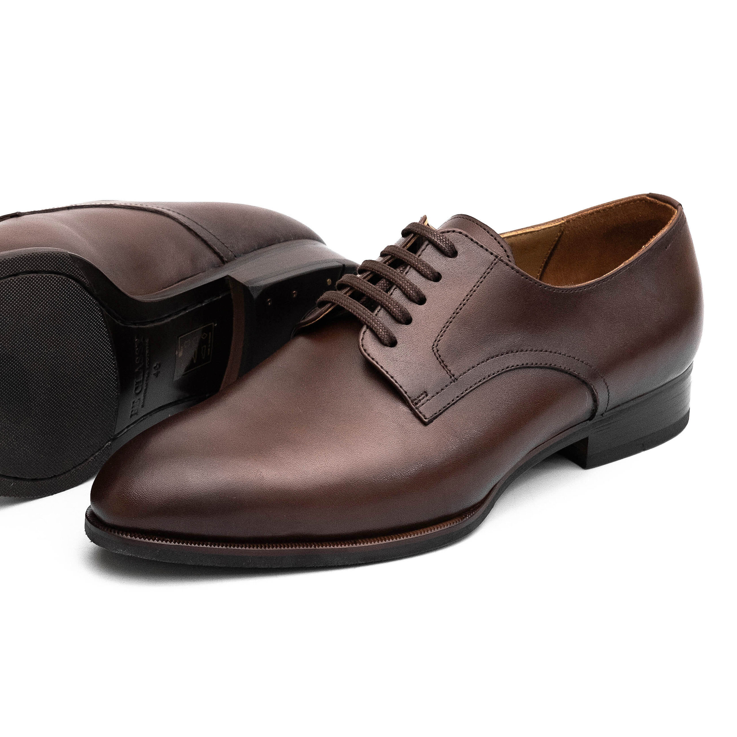 Plain Toe Derby DB02, Black, Leather - Image 3